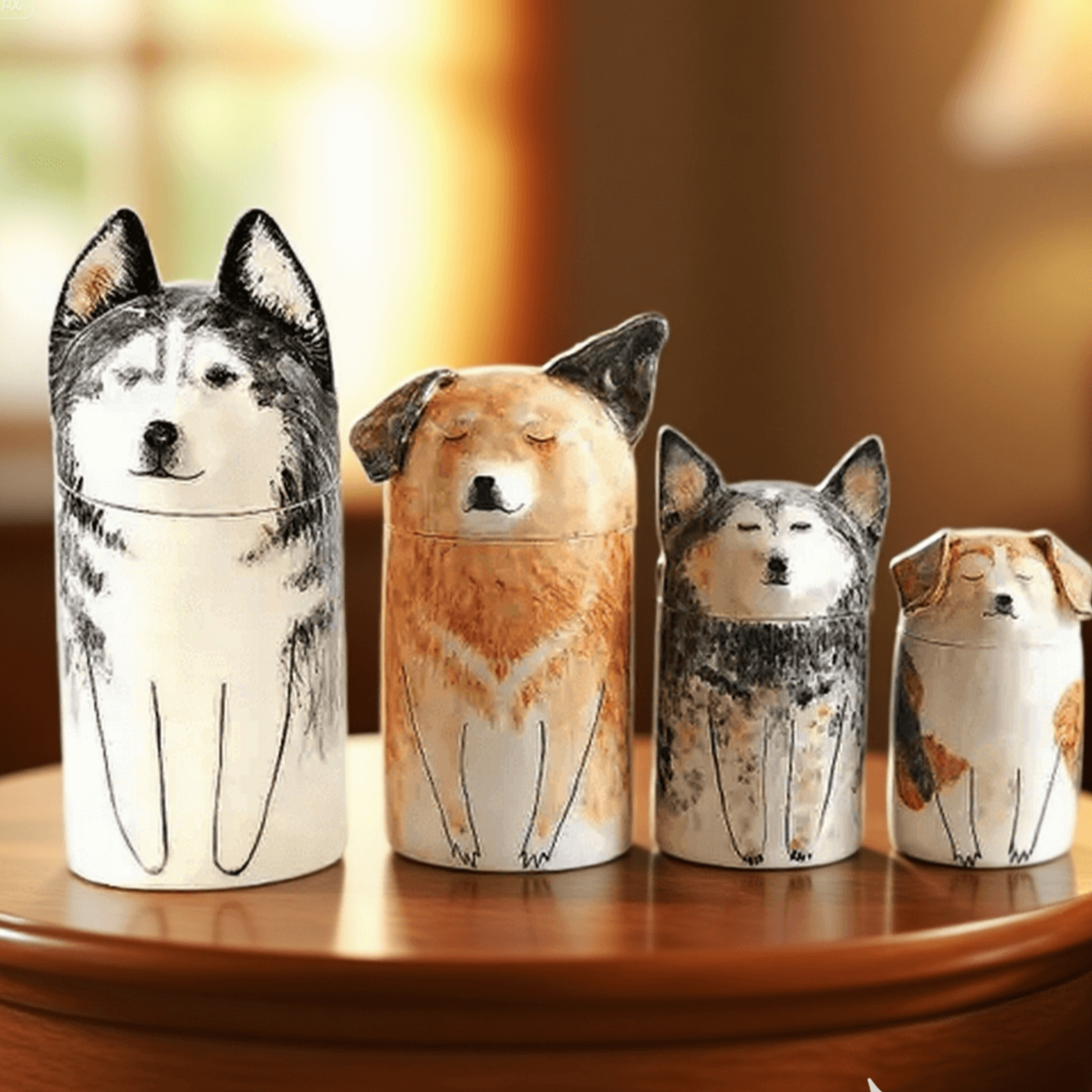 Urne funéraire personnalisée pour chien – Peinte à la main d’après photo | Soulis Mémorial