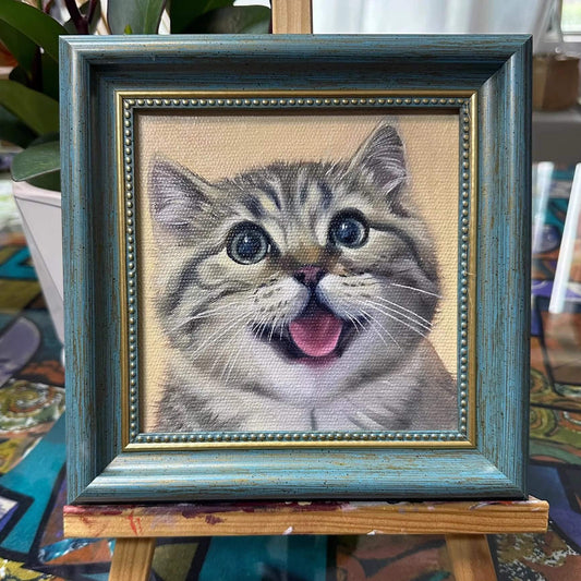 Portrait personnalisé d’animal en peinture acrylique sur toile – Œuvre peinte à la main | Soulis Mémorial
