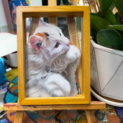 Portrait personnalisé d’animal peint à la main sur verre – Œuvre lumineuse et unique | Soulis Mémorial